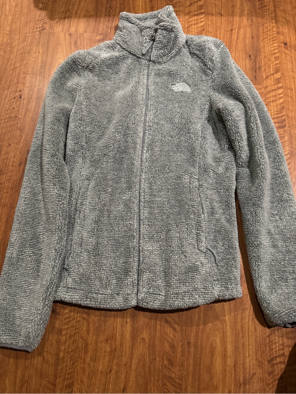 The North Face women’s Gray Plush Full-Zip Fleece Jacket
